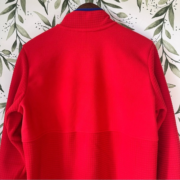 Lands’ End Long Sleeve Full Zip Grid Fleece. Large. Orange. - Picture 4 of 10